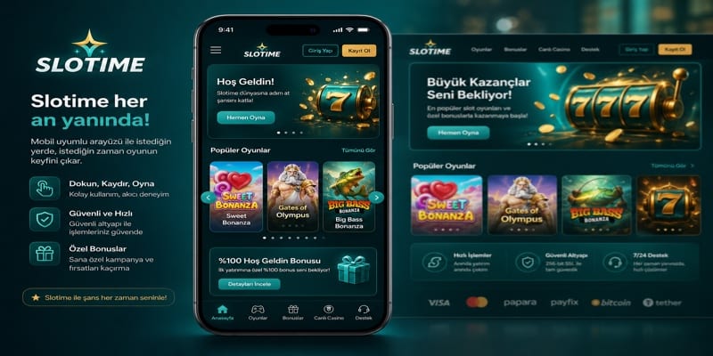Slotime Mobil Web Arayüzü Geniş Görsel