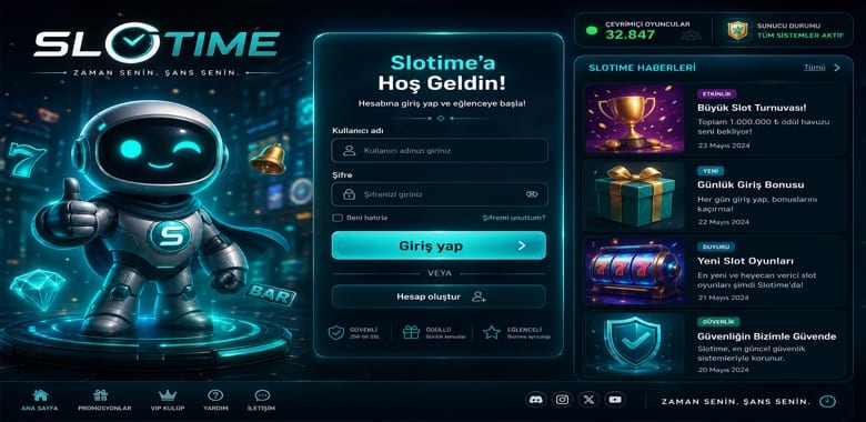 Slotime Platform Giriş Ekranı Görseli